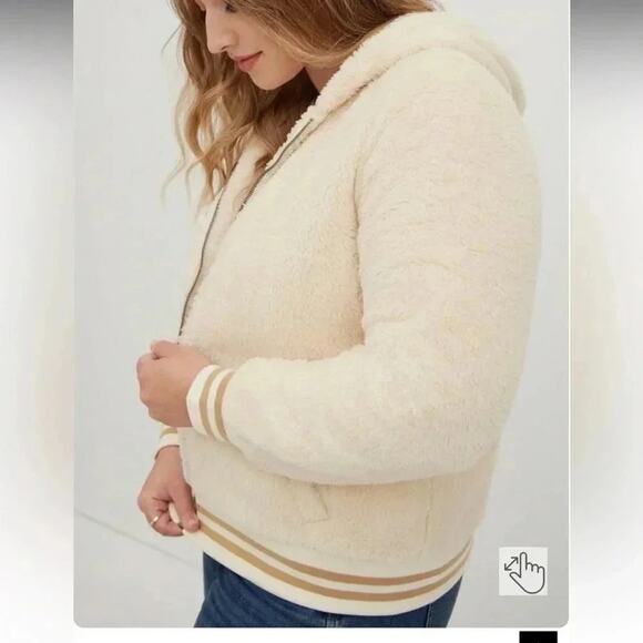 Torrid womens fuzzy jacket hoodie full zip cozycore lightweight plus size - Picture 2 of 13